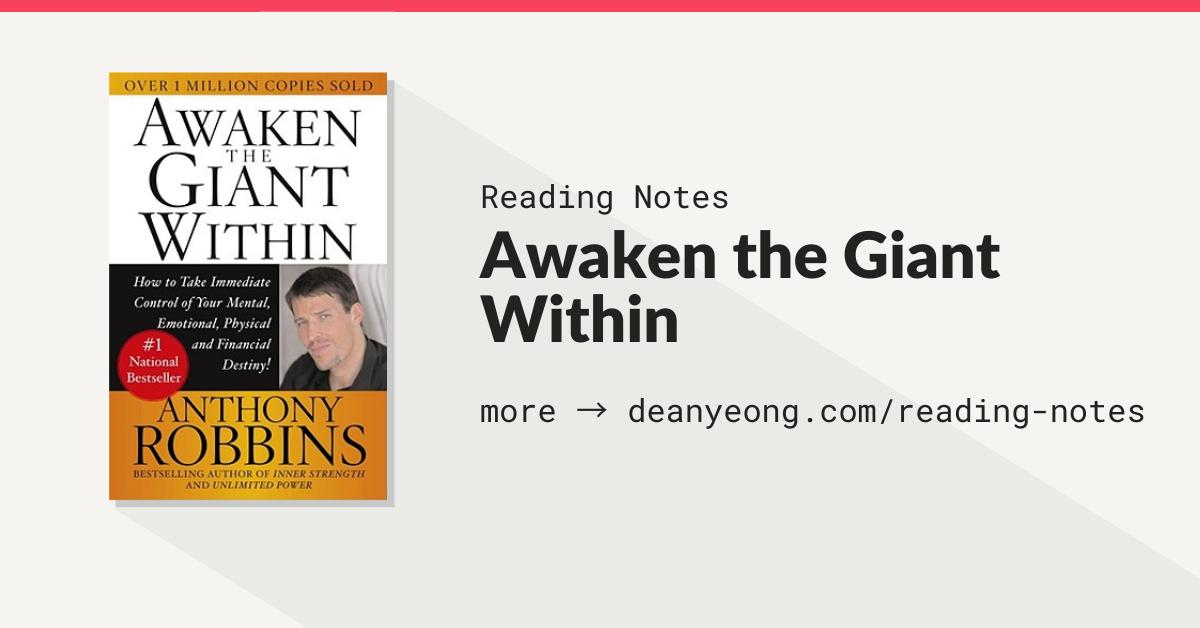 Book Summary: Awaken The Giant Within by Tony Robbins